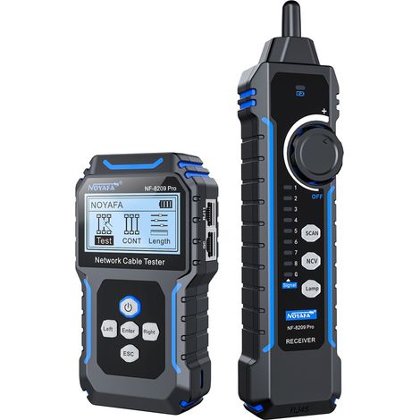 Testeur de câbles réseau avancé NF-8209 Pro avec fonction de test de câbles réseau PoE, traqueur de câbles multifonctionnel, détecteur de câbles PoE, outil réseau tout-en-un avec éclairage (1/5)