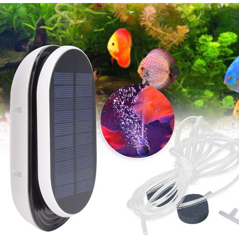 AP007 Tragbare, solarbetriebene 3-stufige Luftpumpe mit Sauerstoffzufuhr für Aquarien/Fischbecken (1/5)