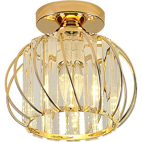 Plafonniers en cristal, petits spots LED encastrés pour cuisine, couloir, salle à manger, salon, bar (Or) -- Ne contient pas de lumière [Classe énergétique A++]
