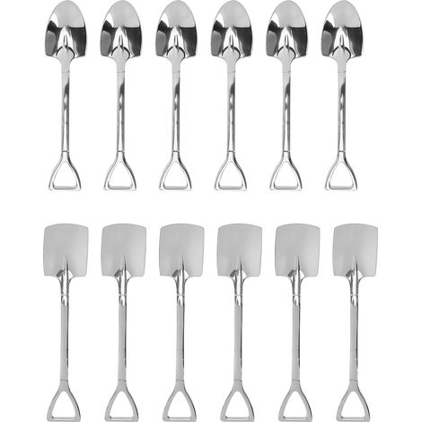 12 Pcs Creative 304 Stainless Steel Flute Flutes for Cake Dessert Watermelon Coffee (1/5)
