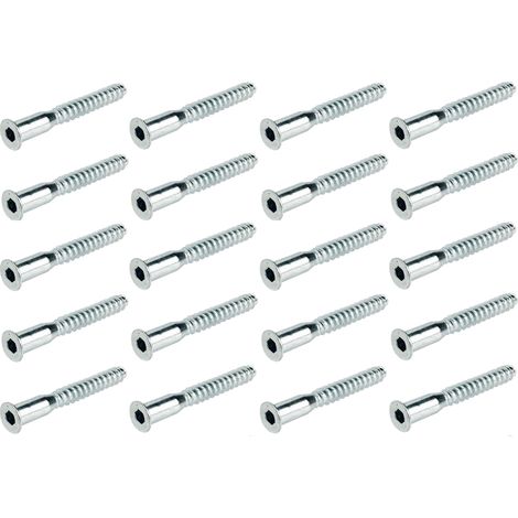 Cyclingcolors – Lot de 20 vis d'assemblage confirmat 7x50 mm – Tête frais 6 pans creux SW4 – Pour bois meuble et panneaux