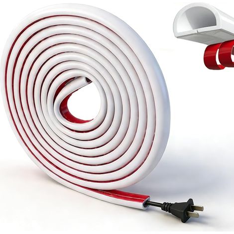 Adhesive Cable Duct 2.5 m x 6 mm White Cable Cover Bottom Opening PVC Cable Cover Mini Wall Mounted Cable Cover Office Home (1/5)