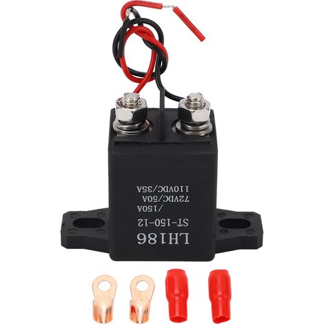 Relais de Démarrage à Bobine en Laiton 2 Bornes pour Solénoïde, Courant Élevé 12V DC Voiture (1/5)
