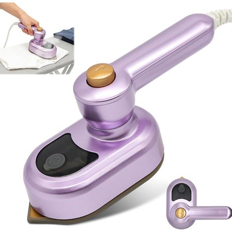 Fer à repasser de voyage, mini fer à vapeur 2 en 1 avec poignée pliable, mini fer léger pour vacances, chauffage rapide, fer à repasser à main pour les voyages d'affaires, la maison ou