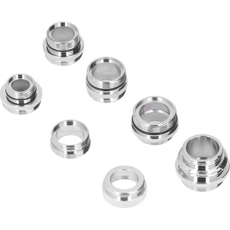 Set mit 7 Adaptern für Wasserhahn, Gartenschlauch, Küchenarmatur, flexibler Schlauchverbinder (1/5)