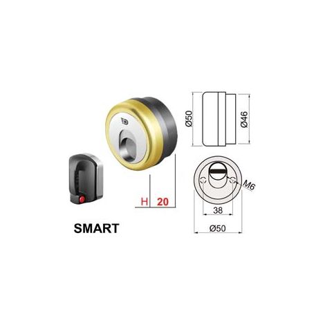 Defender Magnetico Smart MR500 Ottonato Lucido Ø 50 mm MMX20H. 3 Chiavi
