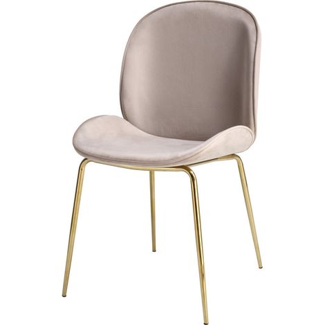 Set di 2 sedie Charlize in velluto beige e ottone (1/3)
