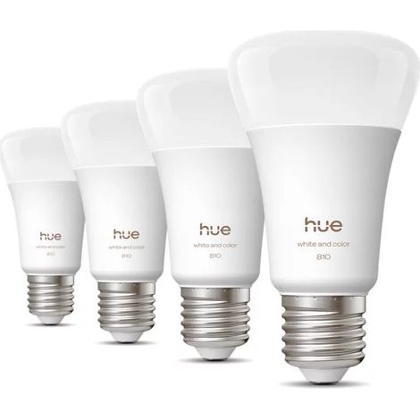 Philips Hue White & Colour Ambiance A60 – Ampoules connectées E27 810 lm (Pack 4)