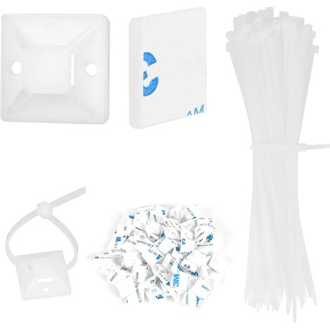 Lot de 100 serre-câbles de 150 mm et 100 attaches autoadhésives de 25 mm (1/5)