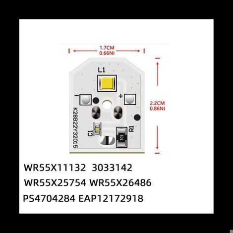 WR55X11132 WR55X25754 LumièRe LED pour RéFrigéRateur Remplacer WR55X30602 PS4704284 3033142 EAP12172918 AP6261806 5 PièCes (1/5)
