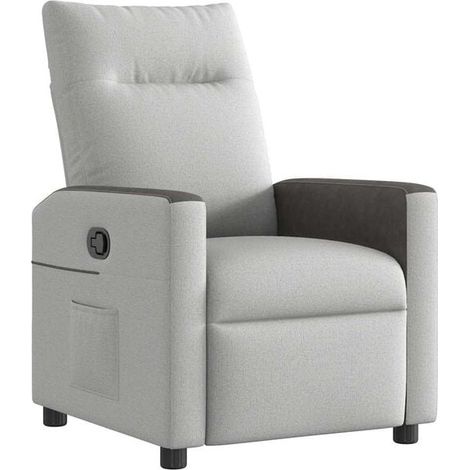 Fauteuil inclinable en tissu gris nuage (1/5)