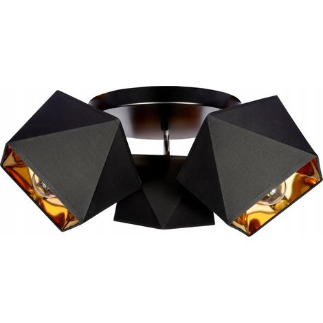 Lámpara colgante de techo LED con centro dorado de diamante