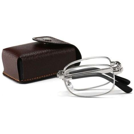 QORVA Faltbare Lesebrille mit Etui, Stärke 3.0, Silber (1/5)