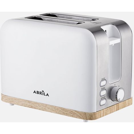 Grille-pain Thaler 930W blanc/chêne/argent 7 niveaux 2 fentes (1/2)