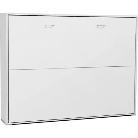 Cama abatible aglomerado melaminizado blanca 135x190cm