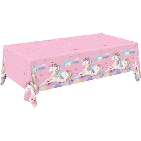 Einhorn Tischdecke Rosa 137x274 cm für Kindergeburtstag & Party