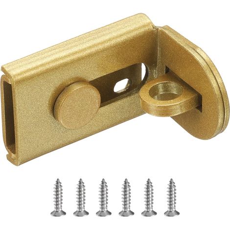Verrou Coulissant Pour Porte, 2.09" serrure de sûreté À 90 Degrés, Loquet À Angle Droit En Acier Inoxydable Avec Vis Pour Portes Coulissantes/Portes De Grange/Portail, Doré (1/5)