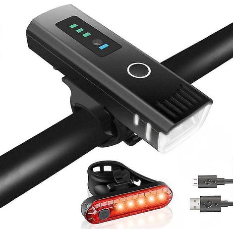 Ensemble d'éclairage pour vélo, feu arrière LED rechargeable USB, accessoires pour les activités sportives de plein air et les sorties nocturnes. (1/5)
