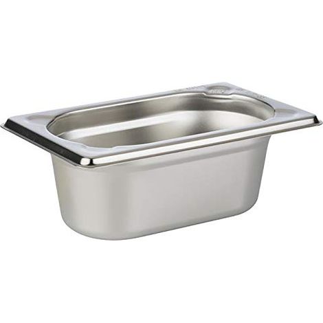 APS 81502 GN 1/9 contenitore, contenitore gastronorm in acciaio inox, dimensioni 175 x 105 mm/altezza 65 mm/volume 0,6 litri (1/4)