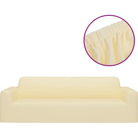 Maison Exclusive - Fodera Elasticizzata Divano 3 Posti in Jersey Poliestere Crema