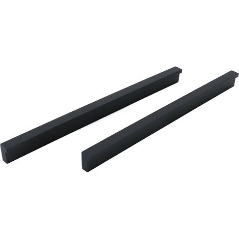 Lot de 2 poignées de porte de 220 mm pour cuisine, bar, placard, tiroir, noires, entraxe 192 mm (1/5)