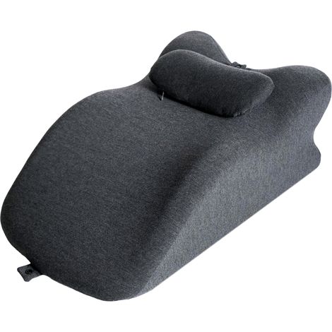 Cojín ergonómico de cuña de espuma viscoelástica con cabezal extraíble, gris oscuro (1/5)