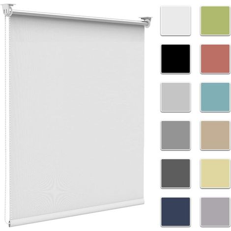 Blanc,50l x 150L cm Store Enrouleur Occultant sans Perçage, Isolant Thermique pour Fenêtre ou Porte, Facile à Installer, Protéger Votre Vie Privée, pour Chambre,Salon, Salle de Bain