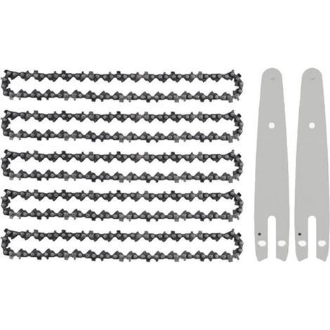 Pezzo di catena per mini motosega da 6 pollici con 2 pezzi di ricambio per barra della catena per mini motosega elettrica portatile senza (1/3)