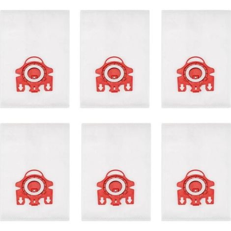 FLAMMKRAFT – Kompatibel mit Miele GN Staubsaugern: 3D-Vlies-Staubbeutel (Rot) – 6er-Pack (1/5)