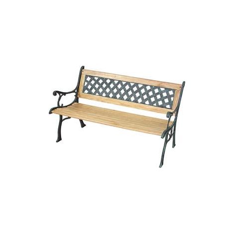 Vette panchina losanghe in ghisa e legno per esterno colore verde antichizzato cm126x56x74h