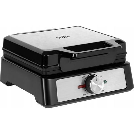 Gaufrier avec 2 gaufres, 1600 W, acier inoxydable, puissance réglable, Teesa (1/3)