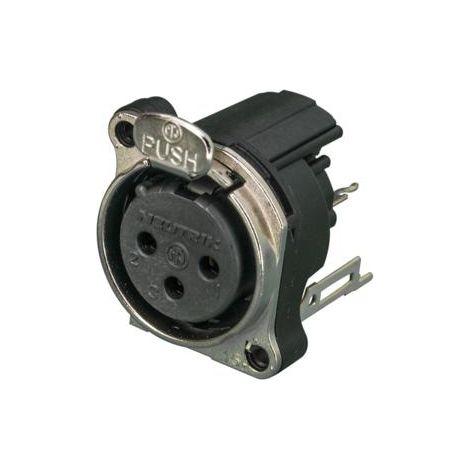 Neutrik NC3FBV2 Connettore XLR Presa a pannello contatti dritti Numero Poli (num): 3 Nero 1 pz.