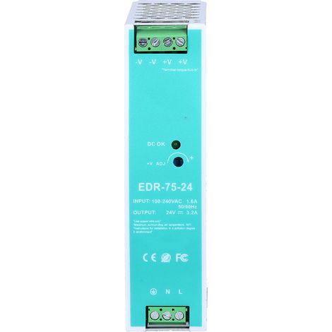 Schienenstromversorgung DINRAIL Industrielle Schaltversorgung Elektrisches DC 24V AC 100-240V EDR7524 (1/5)