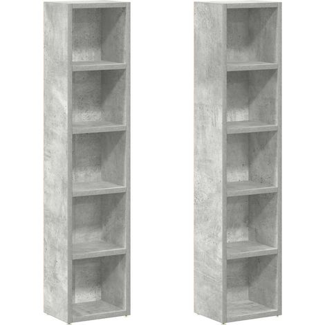 Maison Exclusive - Estantería de CD 2 uds gris hormigón contracha