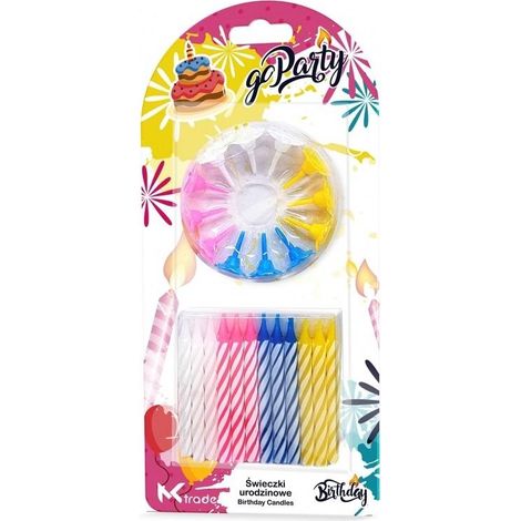 Candeline di compleanno a spirale da 6,5 cm, 24 pezzi