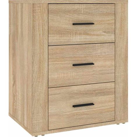 Maison Exclusive - Mesita de noche madera contrachapada roble son (1/5)