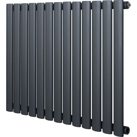 Radiatore Orizzontale Design Ovale Colonna Singola Antracite 600x780 mm