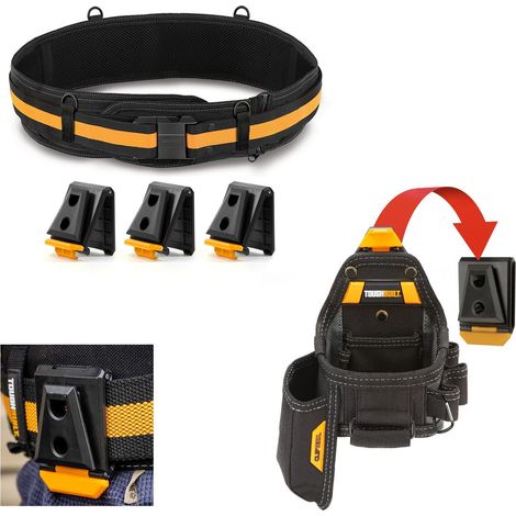 Toughbuilt ClipTech Clip Tech Tape Measure Knife Pouch Belt and Set of Clips (1/4)