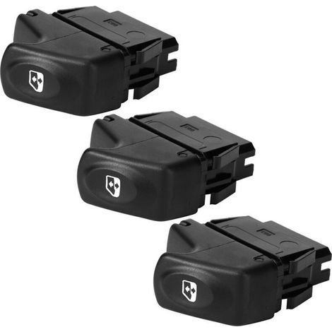 Lot de 3 interrupteurs de lève-vitre électriques pour voiture, référence 7700838100, compatibles avec Renault (1/4)