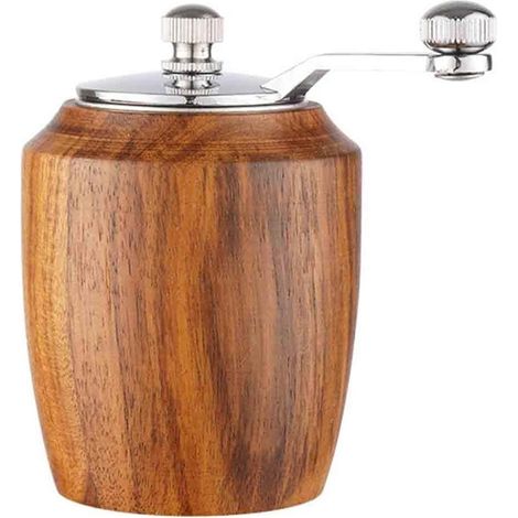 Moulin À Poivre en Bois, Mini Moulin À Main avec Noyau en Céramique, Grosseur Réglable for Poivre, Sel, Épices Et Barbecue