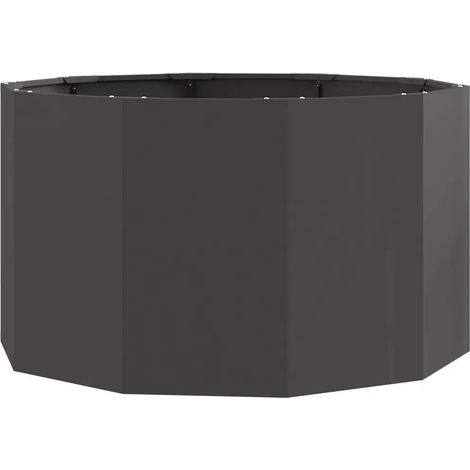 Fioriera rotonda da esterno 90 x 90 x 50 cm resistente design moderno atmosfera chic acciaio nero 020052992
