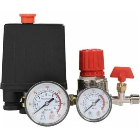 Air compressor pressure valve switch – Pressure range 0.05-1.2 MPa – Flow rate 3000 L/min – Connector 2-G1/4 (1/5)
