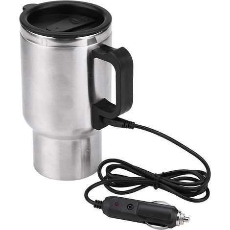 Mug de voyage électrique 12 V 450 ml en acier inoxydable avec fonction chauffante pour café et thé en voiture (1/5)