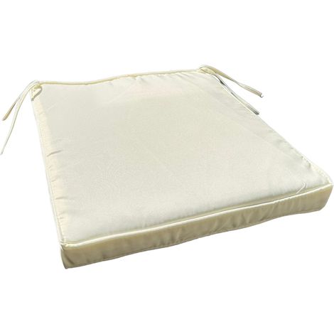 Cuscino quadrato 40x40x5 cm in cotone beige sfoderabile per sedie Mango e Kiwi