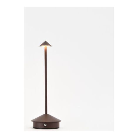 QORVA-Lampe de table LED rechargeable sans fil (marron), lampe de table tactile d'extérieur 6000 mAh, lampe de table en métal au design moderne, étanche, à intensité variable, pour chevet, intérieur
