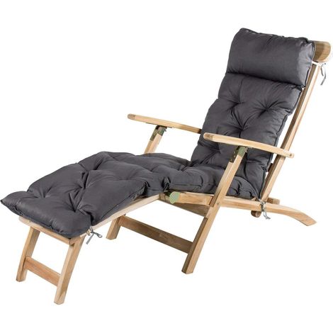 Ambientehome, Cuscino per sdraio, ca. 195 x 49 x 10 cm, cuscino imbottito, grigio, edizione 20070 (1/4)