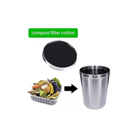 Coton filtrant au charbon actif – Cartouche filtrante pour compost – Filtre à air et à eau réutilisable-10 carrés + 10 ronds (1/5)