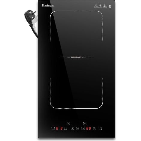 Karinear - Plaque de cuisson à induction 2 feux avec prise, Table de cuisson encastrable autonome 30 cm, Commande tactile, Minuteur 99 minutes, Fonction pause, Protection contre la surchauffe, 240V (1/5)