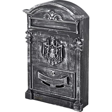 CASSETTA POSTALE MAURER "ROYAL BIG" GRIGIO ANTICHIZZATO ALLUMINIO (1/2)