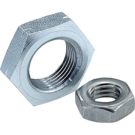 Écrous hexagonaux, forme basse B Cl.04 DIN 439 galvanisés M 10 conditionnement : 500 (1/2)